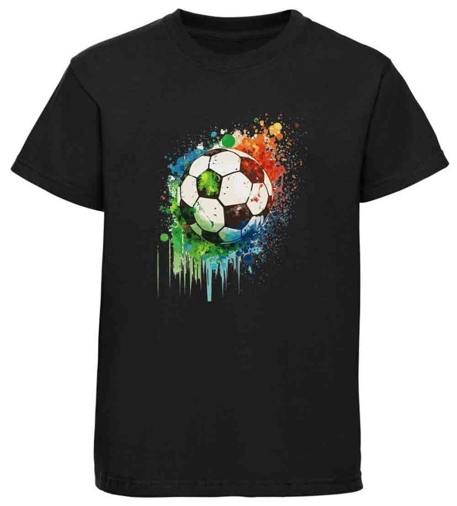 Kinder Fussball T-Shirt Ball in Ölfarben Optik